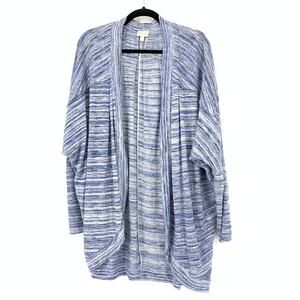 Tracy Reese Women's Size L Long Sleeve Open Front Casual Cardigan Sweater Blue